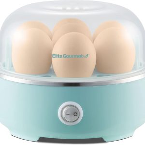 Elite Gourmet EGC115M Easy Egg Cooker Electric 7-Egg Capacity, Soft,