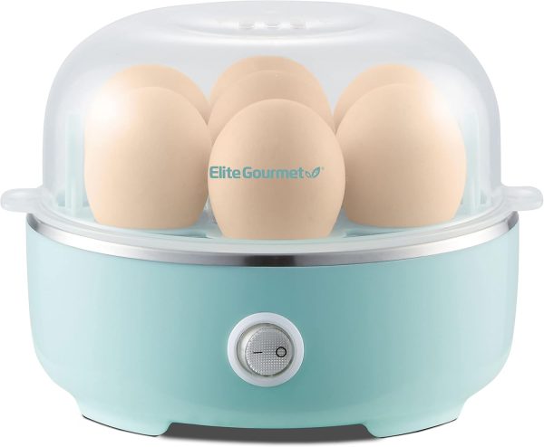 Elite Gourmet EGC115M Easy Egg Cooker Electric 7-Egg Capacity, Soft,