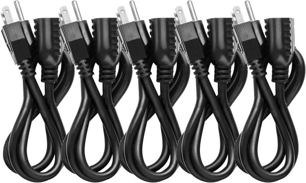 Extension Cord 6 Feet - 16 AWG SJTW Heavy Duty Power Cord - 3 Prong Cable