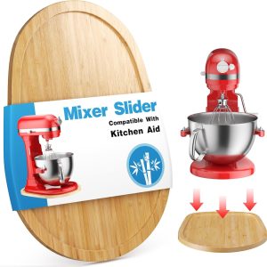 Food-Grade Bamboo Mixer Slider for KitchenAid 5-8 Qt Bowl Lift Stand Mixer,