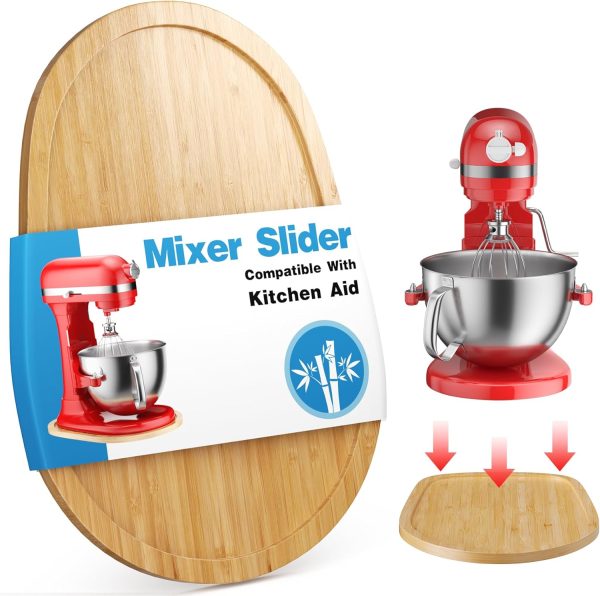 Food-Grade Bamboo Mixer Slider for KitchenAid 5-8 Qt Bowl Lift Stand Mixer,