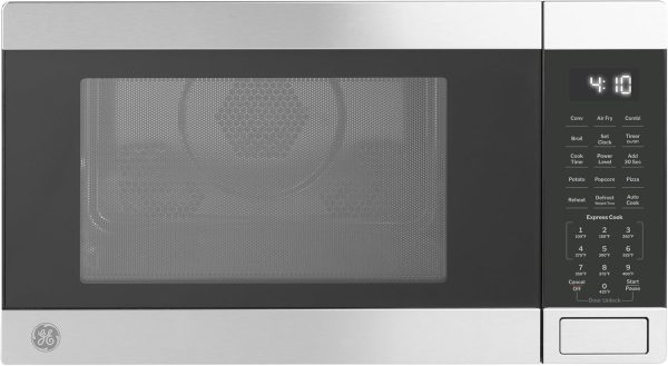 GE GCST10A1WSS 4-in-1 Microwave Oven, 1,050 Watts Air Fryer, Broiler &