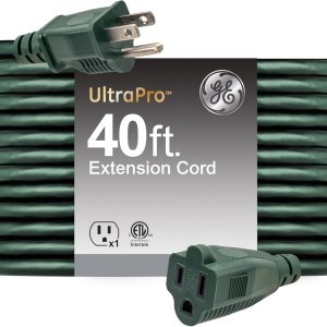 GE Outdoor Extension Cord, 40 Ft, Grounded Heavy Duty Extension Cord, 16AWG