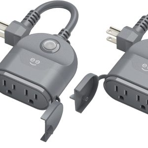 Geeni Outdoor Duo Wi-Fi Smart Plug | 2 Weatherproof Outlets, Works with