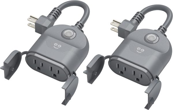 Geeni Outdoor Duo Wi-Fi Smart Plug | 2 Weatherproof Outlets, Works with