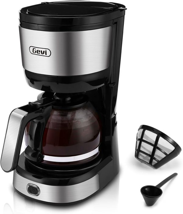 Gevi 4-Cup Coffee Maker, Small Drip Coffeemaker Compact Coffee Pot Brewer