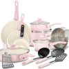 GreenLife Soft Grip 16 Piece Cookware Set, Non-Toxic PFAS-Free Ceramic