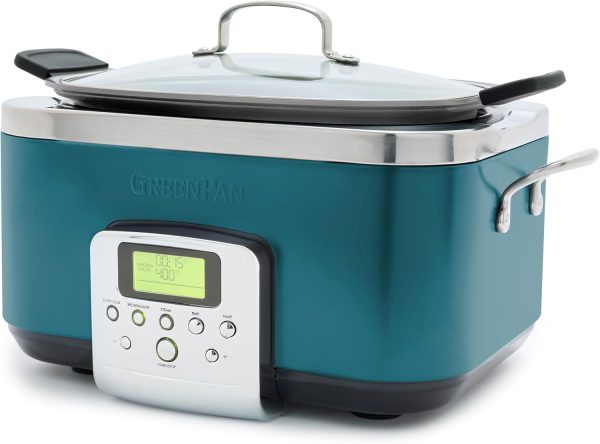 GreenPan Elite 8-in-1 Programmable 6QT Electric Slow Cooker, Dishwasher