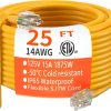 HUANCHAIN 25 ft 14/3 Gauge Heavy Duty Outdoor Extension Cord Waterproof