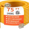 HUANCHAIN 75 ft 14/3 Gauge Heavy Duty Outdoor Extension Cord Waterproof