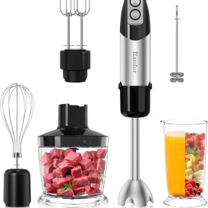 Handor 6-in-1 Hand Immersion Blender, 1000W 12 Speed Handheld Blender with