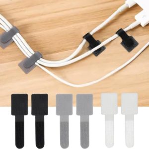 Hook and Loop Cable Ties 30pcs Reusable Cable Ties, Self Adhesive Hook and