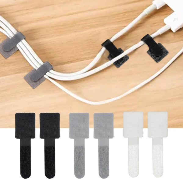 Hook and Loop Cable Ties 30pcs Reusable Cable Ties, Self Adhesive Hook and