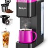 Iced and Hot Coffee Maker, Single Cup Coffee Pod Machine for K Cup & Ground