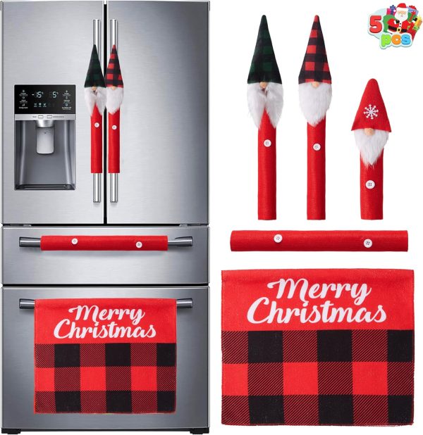 JOYIN Christmas Refrigerator Handle Covers Set of 5 Xmas Appliance Handle
