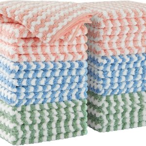 JOYMOOP Microfiber Cleaning Cloth, Kitchen Towels for Dish Drying Washing,