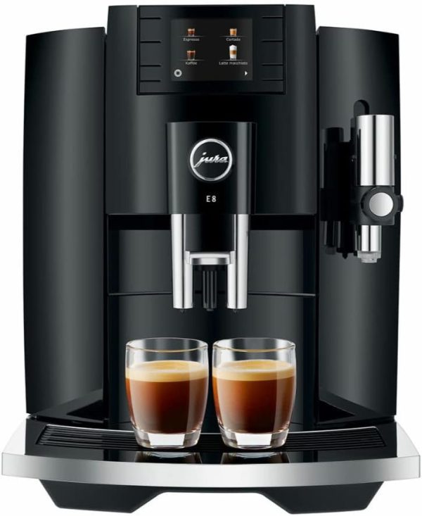 Jura E8 (NAA) 4th Gen Automatic Coffee Machine (Piano Black)