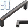 KOOFIZO 30-Pack Solid Square Bar Cabinet Handle - Oil Rubbed Bronze