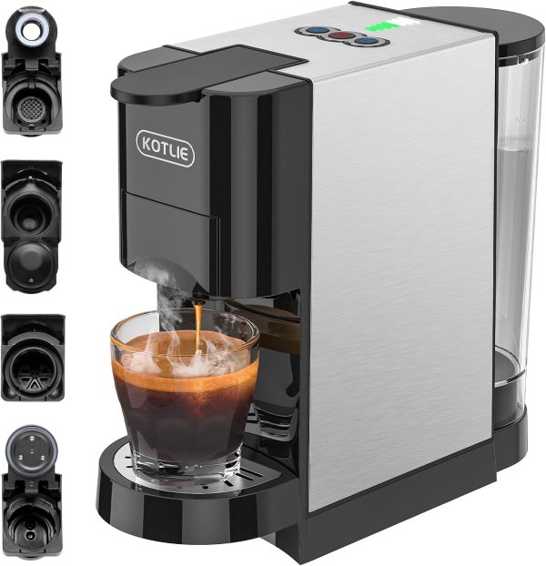 KOTLIE 5in1 Level 7 Water Volume Espresso Machine, 19Bar Single Serve