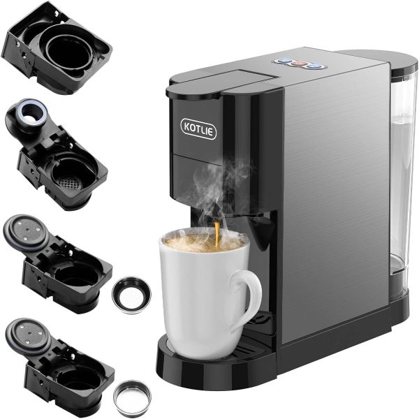 KOTLIE Single Serve Coffee Maker, 19Bar Espresso Machine, 4in1 Coffee