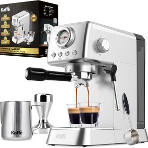 Kaffe 20 Bar Espresso Machine w/Premium Accesories & Milk Frothing Steamer
