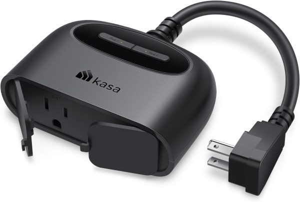Kasa Outdoor Smart Plug, Smart Home Wi-Fi Outlet with 2 Sockets, IP64