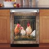 Kitchen Decor Chicken Dishwasher Magnet Cover, Country Rooster Fridge