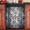 Kitchen Decor Dishwasher Magnet Steel Engraved Floral Fridge Door