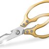 Kitchen Scissors, Heavy Duty Sharp Kitchen Shears Dishwasher Safe,Gold