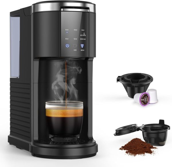 Kndko Single Serve Coffee Maker, Capsule Coffee Machine for K-Cups Pods &
