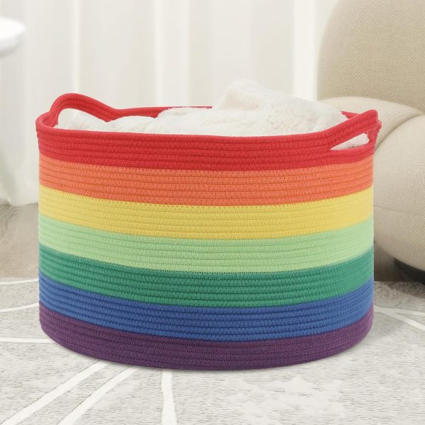 Large Blanket Basket (20"x13"),Woven Basket for Storage Dirty Clothes