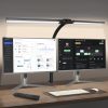 Led Desk Lamp for Office Home,Remote Control 24W Dual Head Lamp with Clip,