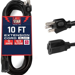 Lone Star Oil Resistant Heavy Duty Outdoor Extension Cord 10 Ft for Farms &