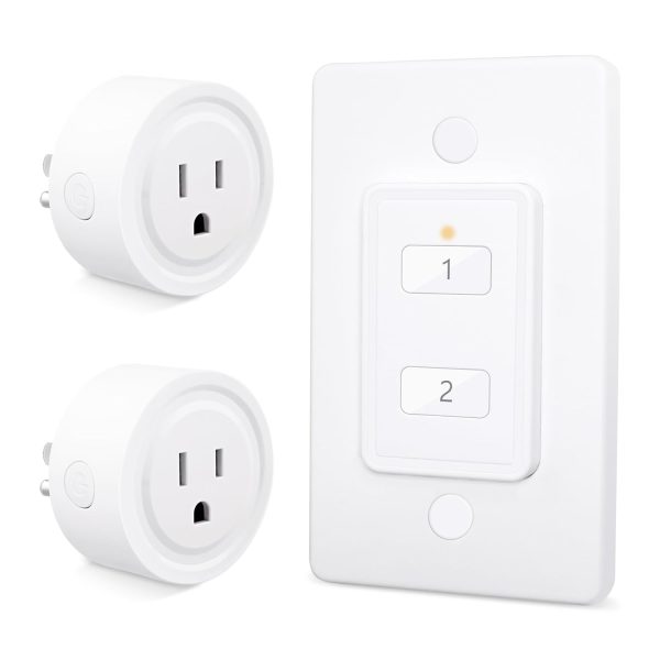 LoraTap Mini Wireless Remote Control Outlet Plug Adapter (2 Pack) with