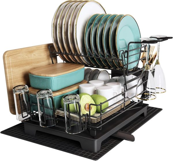 MAJALiS Dish Drying Rack for Kitchen Counter, Stainless Steel Large Dish
