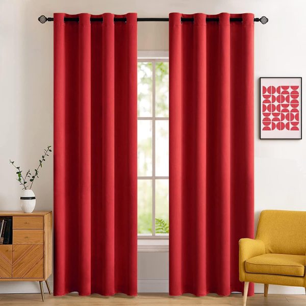 MIULEE Christmas Blackout Curtains 84 Inches Long for Bedroom Living Room