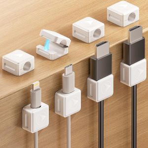 Magnetic Cord Organizer, 8 Pack Adhesive Charging Cable Clips Holder for