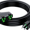 Maximm 12/3 Outdoor Extension Cord 15 Feet, 12AWG, Black ETL Listed, 3