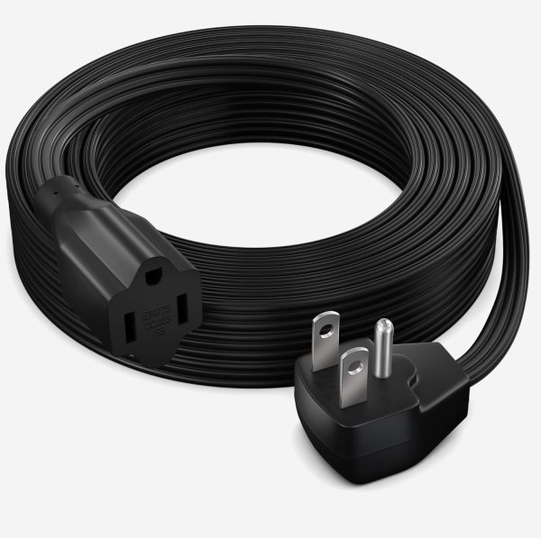 Maximm Extension Cord Heavy Duty (25 Feet) Flat Wire 3-Prong Flat Plug, 14