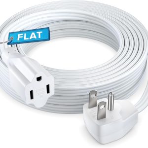 Maximm Extension Cord Heavy Duty (30 Feet) Flat Wire 3-Prong Flat Plug, 14