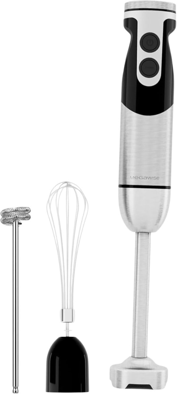 MegaWise Stainless Steel Titanium Reinforced 3-in-1 Immersion Hand Blender,