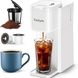 Mini Single Cup Coffee Maker, Hot and Iced Coffee Maker for K Cup and