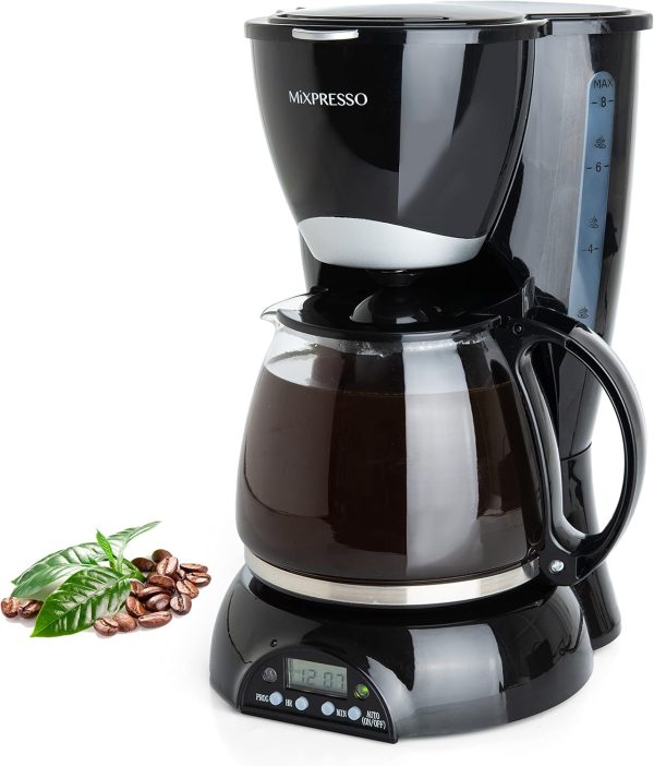 Mixpresso 8-Cup Drip Coffee Maker Programmable, Coffee Pot Machine