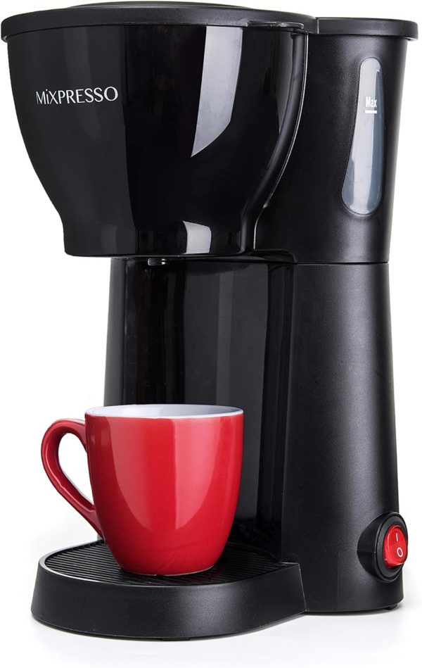 Mixpresso Mini Compact Drip coffee Maker With Brewing Basket, Black Small