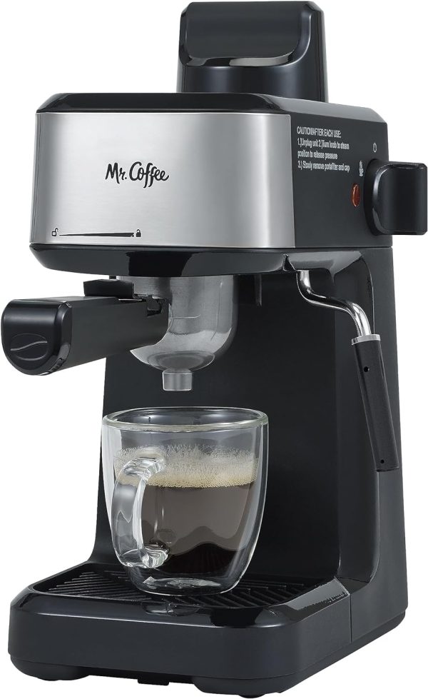 Mr. Coffee 4-Shot Steam Espresso, Cappuccino, and Latte Maker with