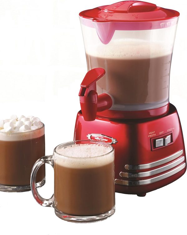 Nostalgia Retro Frother and Hot Chocolate Maker and Dispenser, 32 Oz, for