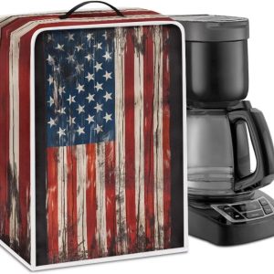 Old American Flag Coffee Maker Covers with Top Handle Portable Covers Anti