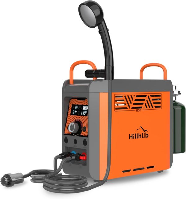 Portable Propane Water Heater Water Pump & Showerhead, Instant Hot Water