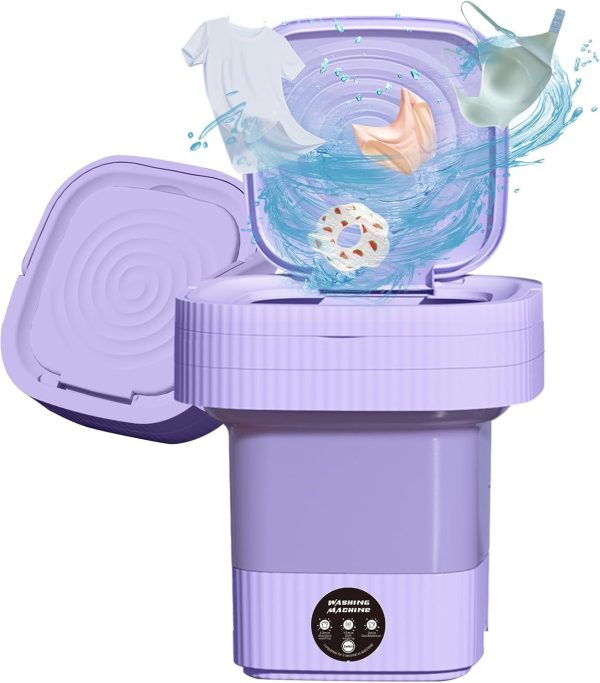 Portable Washing Machine,10L Folding Mini Washer with 3 Modes Deep Cleaning