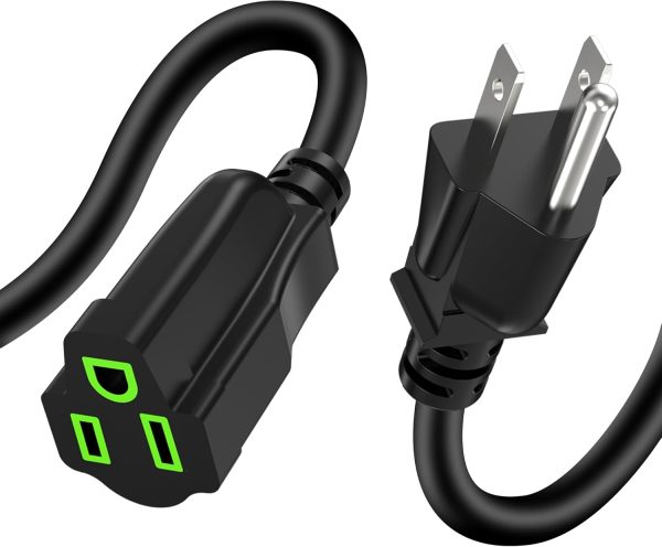 Power Extension Cord 7FT/84Inch, 3 Prong Grounded Electric Extension Cable